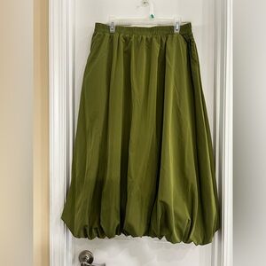 Olive Green, Bubble Hem Maxi Slim Women’s Skirt.